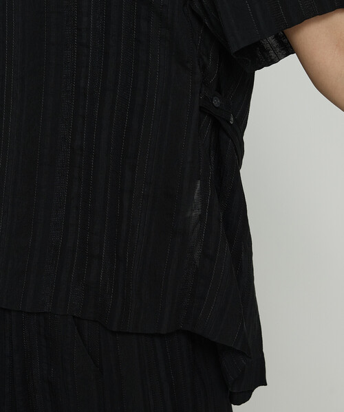 Gabardine K.T(ギャバジンケーティー)の「ジャカードボーダー ゆったりプルオーバー(Tシャツ/カットソー・レディース・ブラック・9号)」の6枚目の写真