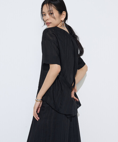 Gabardine K.T(ギャバジンケーティー)の「ジャカードボーダー ゆったりプルオーバー(Tシャツ/カットソー・レディース・ブラック・9号)」の11枚目の写真