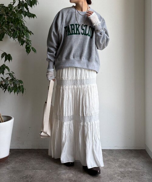 DouDou（ドゥドゥ）の「【WEB限定】ロゴプリントラグランワイドプルオーバー（Tシャツ/カットソー・レディース・グレー/アイボリー/ブラウン/ネイビー・FREE）」の14枚目の写真