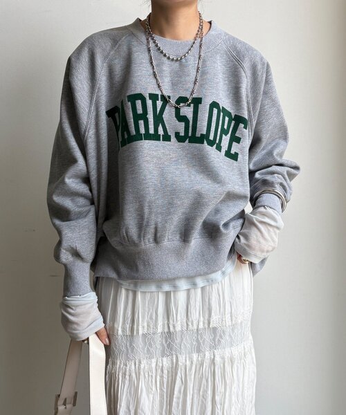 DouDou（ドゥドゥ）の「【WEB限定】ロゴプリントラグランワイドプルオーバー（Tシャツ/カットソー・レディース・グレー/アイボリー/ブラウン/ネイビー・FREE）」の16枚目の写真