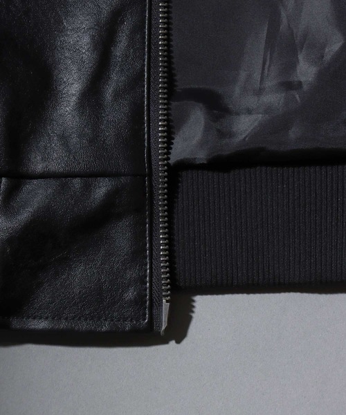 SITRY（シトリー）の「Synthetic Leather Zip Hoodie/フェイクレザー ヴィンテージライク ダブルジップ ブルゾン ジップパーカー フーディー（ブルゾン・メンズ・ブラウン系その他/ブラック/ブラウン・LL/L/M）」の17枚目の写真