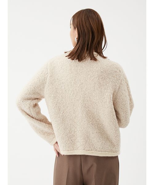 セール】金釦テディラメニットジャケット（ノーカラージャケット