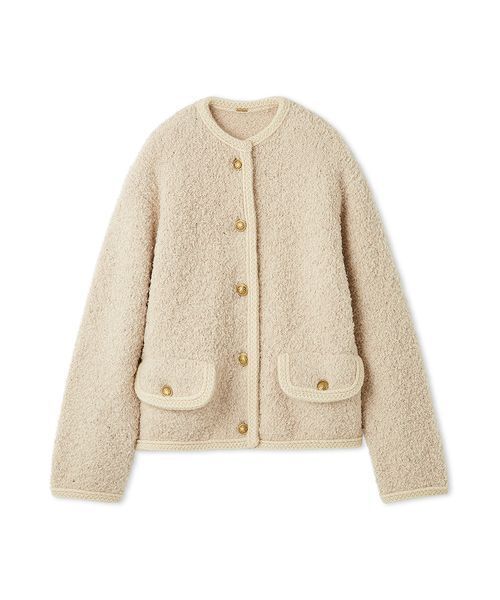 金釦テディラメニットジャケット　ミラオーウェン 金釦テディラメニットジャケット（ノーカラージャケット）｜Mila Owen