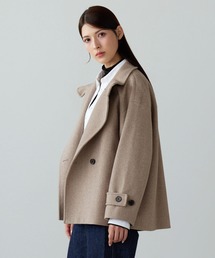 [Filomo]ウールタッチ スタンドカラー コート ショート丈