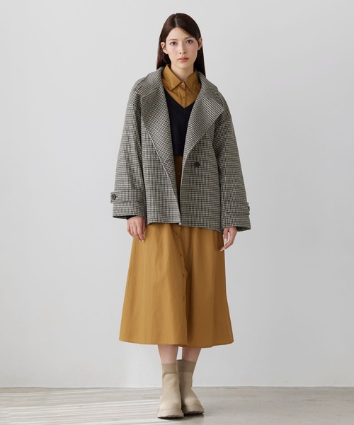 Filomo（フィローモ）の「[Filomo]ウールタッチ スタンドカラー コート ショート丈（その他アウター・レディース・ブラック/アイボリー/グレー/グレー系/モカ・M/L）」の6枚目の写真