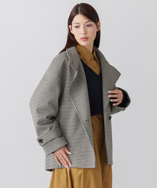 Filomo（フィローモ）の「[Filomo]ウールタッチ スタンドカラー コート ショート丈（その他アウター・レディース・ブラック/アイボリー/グレー/グレー系/モカ・M/L）」の7枚目の写真