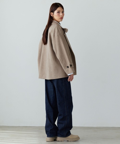Filomo（フィローモ）の「[Filomo]ウールタッチ スタンドカラー コート ショート丈（その他アウター・レディース・ブラック/アイボリー/グレー/グレー系/モカ・M/L）」の10枚目の写真