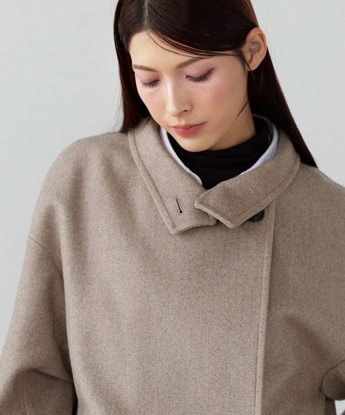 Filomo（フィローモ）の「[Filomo]ウールタッチ スタンドカラー コート ショート丈（その他アウター・レディース・ブラック/アイボリー/グレー/グレー系/モカ・M/L）」の12枚目の写真