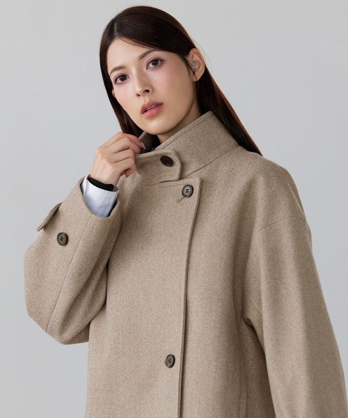 Filomo（フィローモ）の「[Filomo]ウールタッチ スタンドカラー コート ショート丈（その他アウター・レディース・ブラック/アイボリー/グレー/グレー系/モカ・M/L）」の13枚目の写真