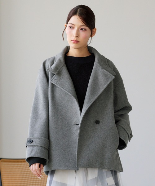 Filomo（フィローモ）の「[Filomo]ウールタッチ スタンドカラー コート ショート丈（その他アウター・レディース・ブラック/アイボリー/グレー/グレー系/モカ・M/L）」の18枚目の写真