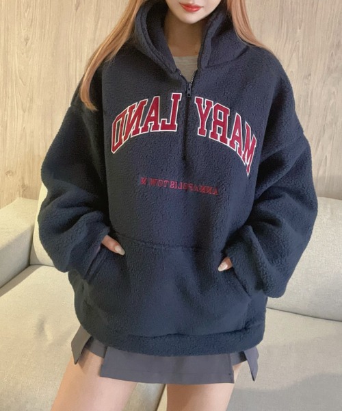 Feliz(フェリス)の「ビックシルエットボアプルオーバー/フーディ/パーカー(その他トップス・レディース・ベージュ/ネイビー/ブラック・FREE)」の3枚目の写真