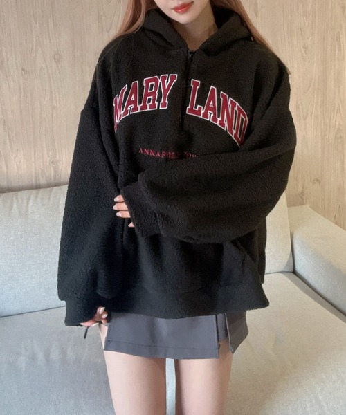 Feliz(フェリス)の「ビックシルエットボアプルオーバー/フーディ/パーカー(その他トップス・レディース・ベージュ/ネイビー/ブラック・FREE)」の11枚目の写真