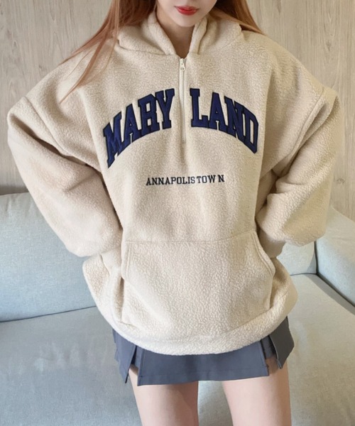 ビックシルエットボアプルオーバー/フーディ/パーカー（その他トップス