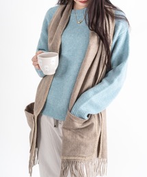 Rivel（リヴェル）の「【TWEEDMILL】ステッチブランケット　ポケット付き　ウール　48×190㎝イギリス製（ブランケット）」