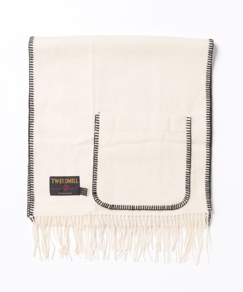 TWEED MILL(ツイードミル)の「【TWEEDMILL】ステッチブランケット ポケット付き ウール 48×190㎝イギリス製(ブランケット・レディース・ライトブラウン/クリーム・FREE)」の15枚目の写真