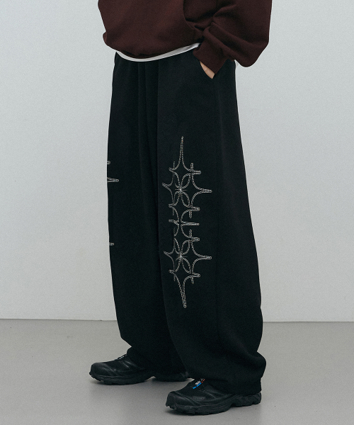 GAKKAI UNIONS(ガッカイユニオンズ)の「ダブルポスタバルーンパンツブラック(スウェットパンツ・レディース・その他・MEDIUM/LARGE/SMALL/X-SMALL)」の1枚目の写真