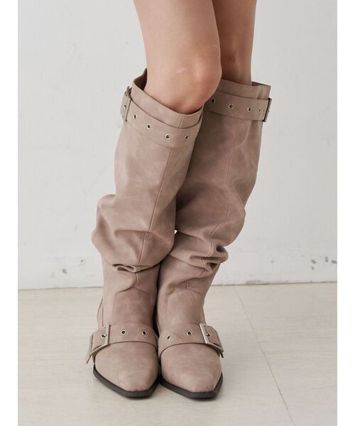 jouetie（ジュエティ）の「ルーズウエスタンベルトブーツ（ブーツ・レディース・ブラック/ピンク・MEDIUM/LARGE）」の7枚目の写真