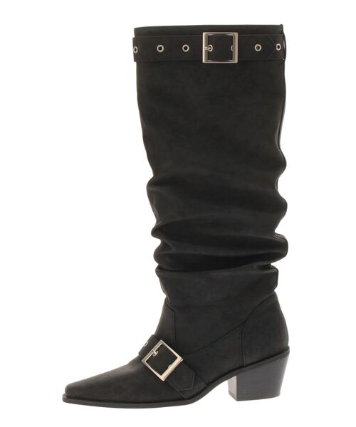 jouetie（ジュエティ）の「ルーズウエスタンベルトブーツ（ブーツ・レディース・ブラック/ピンク・MEDIUM/LARGE）」の13枚目の写真