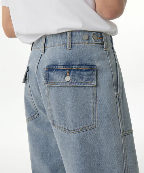 MUSINSA STANDARD（ムシンサスタンダード）の「デニムパティグパンツ [スカイブルー]（デニムパンツ・メンズ・その他・40/38/42/36/34/32/30/31/33/26/27/28/29）」の5枚目の写真
