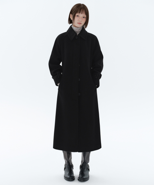 MUSINSA STANDARD WOMAN（ムシンサスタンダードウーマン）の「ウィメンズカシミヤブレンドバルマカンローブコート[ブラック]（チェスターコート・レディース・その他・SMALL/MEDIUM/LARGE/X-SMALL）」の5枚目の写真
