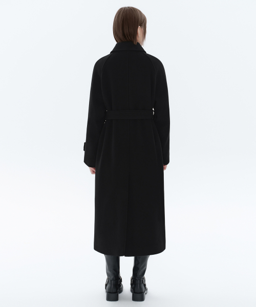 MUSINSA STANDARD WOMAN（ムシンサスタンダードウーマン）の「ウィメンズカシミヤブレンドバルマカンローブコート[ブラック]（チェスターコート・レディース・その他・SMALL/MEDIUM/LARGE/X-SMALL）」の3枚目の写真