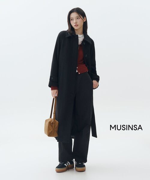 MUSINSA STANDARD WOMAN（ムシンサスタンダードウーマン）の「ウィメンズカシミヤブレンドバルマカンローブコート[ブラック]（チェスターコート・レディース・その他・SMALL/MEDIUM/LARGE/X-SMALL）」の22枚目の写真