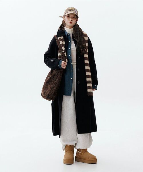 MUSINSA STANDARD WOMAN（ムシンサスタンダードウーマン）の「ウィメンズカシミヤブレンドバルマカンローブコート[ブラック]（チェスターコート・レディース・その他・SMALL/MEDIUM/LARGE/X-SMALL）」の16枚目の写真