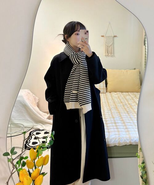 MUSINSA STANDARD WOMAN（ムシンサスタンダードウーマン）の「ウィメンズカシミヤブレンドバルマカンローブコート[ブラック]（チェスターコート・レディース・その他・SMALL/MEDIUM/LARGE/X-SMALL）」の13枚目の写真
