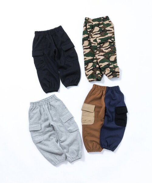 BREEZE（ブリーズ）の「【裏起毛】あったかカーゴパンツ_ジュニア対応（カーゴパンツ・キッズ・グレー/ブラック/カモフラージュ/レインボー・80/90/100/110/120/130/140）」の8枚目の写真