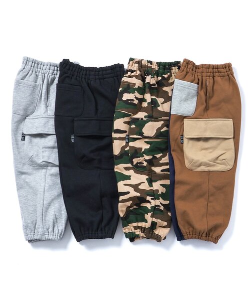 BREEZE（ブリーズ）の「【裏起毛】あったかカーゴパンツ_ジュニア対応（カーゴパンツ・キッズ・グレー/ブラック/カモフラージュ/レインボー・80/90/100/110/120/130/140）」の9枚目の写真