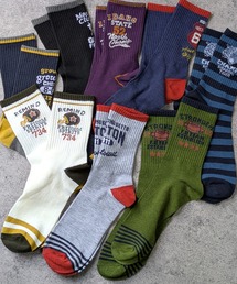 box408 | 【8足セット】アメカジ ビンテージ Tシャツ風デザインソックス(ソックス/靴下)