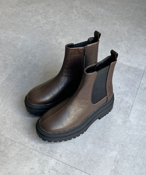 CPCM（シーピーシーエム）の「厚底サイドゴアブーツ（ブーツ・レディース・ブラック/ブラウン・MEDIUM/LARGE）」の2枚目の写真