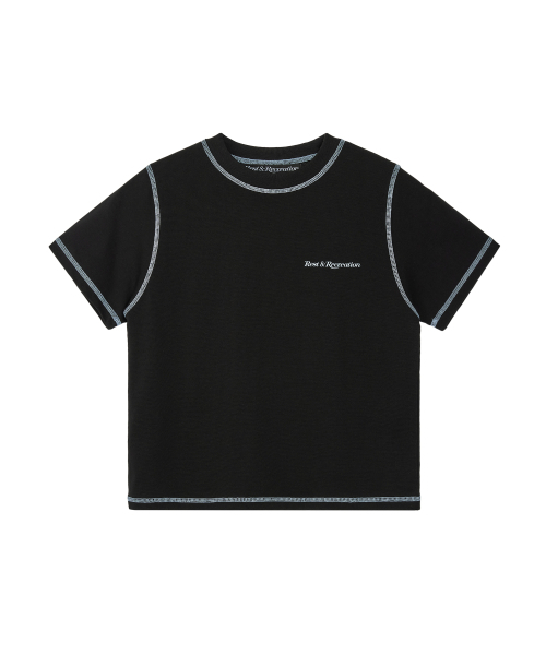 Rest&Recreation(レストアンドレクリエーション)の「COLOR STITCH T-SHIRT - BLACK(Tシャツ/カットソー・レディース・その他・SMALL/MEDIUM)」の1枚目の写真