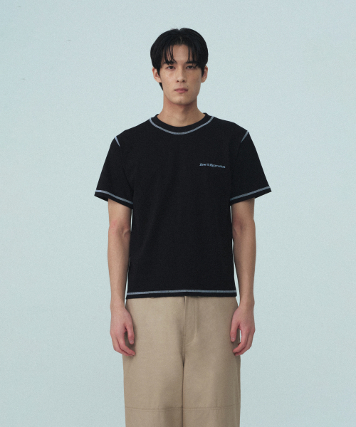 Rest&Recreation(レストアンドレクリエーション)の「COLOR STITCH T-SHIRT - BLACK(Tシャツ/カットソー・レディース・その他・SMALL/MEDIUM)」の3枚目の写真