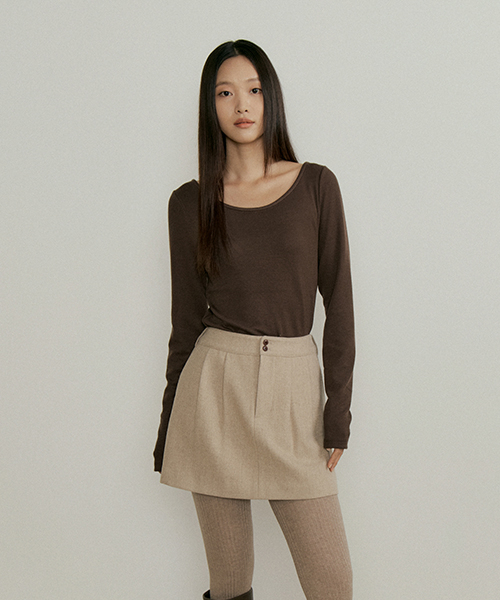 LINGSEOUL(リングソウル)の「essential boat neck top-brown(Tシャツ/カットソー・レディース・その他・FREE)」の4枚目の写真