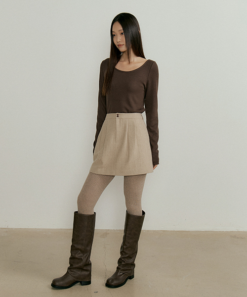 LINGSEOUL(リングソウル)の「essential boat neck top-brown(Tシャツ/カットソー・レディース・その他・FREE)」の5枚目の写真
