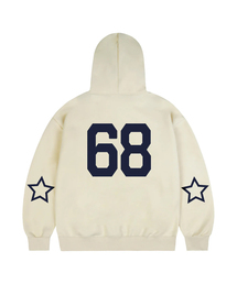 [ユニセックス]エルボー68 STAR フードパーカー_クリーム