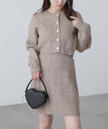 FREE'S MART（フリーズマート）の「◆ケーブルニットカーデ×ワンピースセット（ワンピース）」