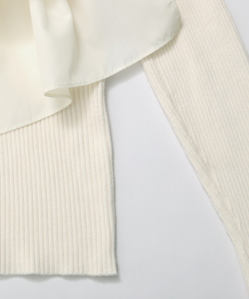 MERAKI（メラキ）の「アシンメトリーフリルトップス（その他トップス・レディース・ホワイト/ブラック・FREE）」の5枚目の写真