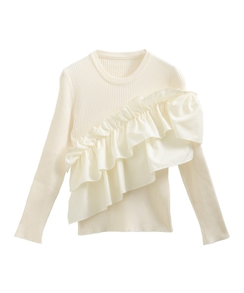 MERAKI（メラキ）の「アシンメトリーフリルトップス（その他トップス・レディース・ホワイト/ブラック・FREE）」の22枚目の写真