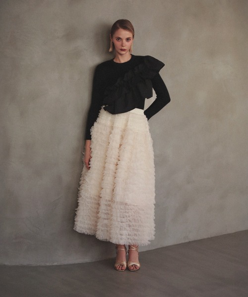 MERAKI（メラキ）の「アシンメトリーフリルトップス（その他トップス・レディース・ホワイト/ブラック・FREE）」の17枚目の写真