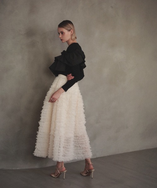 MERAKI（メラキ）の「アシンメトリーフリルトップス（その他トップス・レディース・ホワイト/ブラック・FREE）」の18枚目の写真