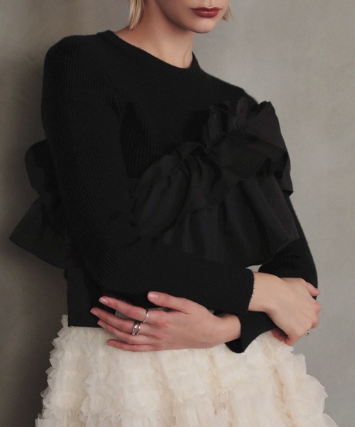 MERAKI（メラキ）の「アシンメトリーフリルトップス（その他トップス・レディース・ホワイト/ブラック・FREE）」の21枚目の写真