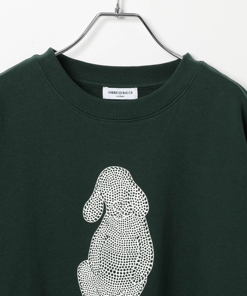 AMERICAN RAG CIE（アメリカンラグシー）の「【AMERICAN RAG CIE×BANANA YAMAMOTO】Dogスウェット（スウェット・メンズ・ホワイト/グリーン・LARGE/MEDIUM）」の5枚目の写真