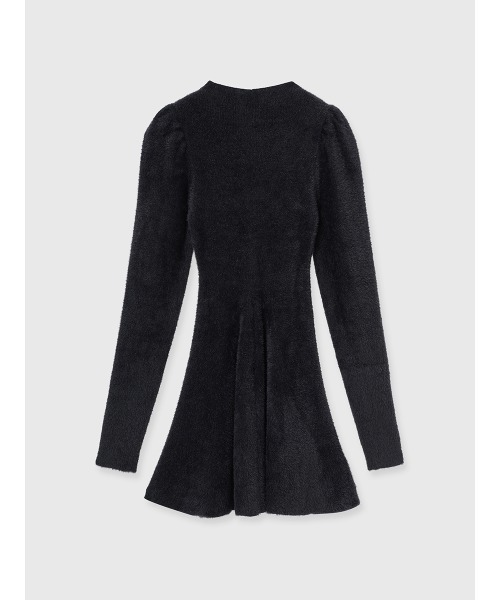 エムミーエメ　バックリボンシャギーニットミニワンピース　ブラック オフショルシャギーニットミニワンピース – Darich (ダーリッチ)
