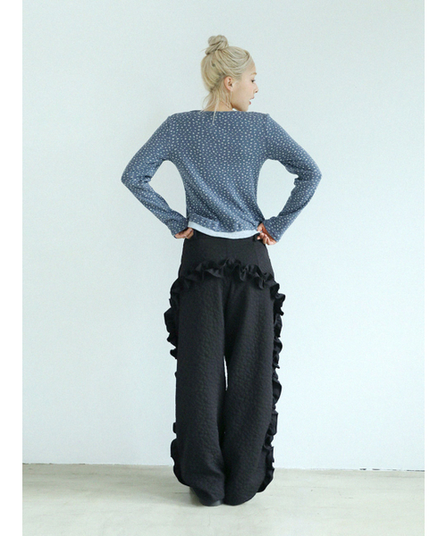 UGLY SHADOW(アグリーシャドウ)の「フラワーラッフルパンツ(ブラック)(その他パンツ・レディース・その他・SMALL/MEDIUM)」の3枚目の写真