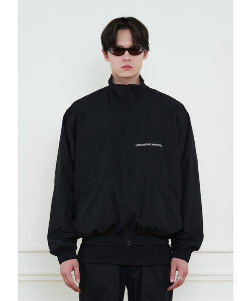 アパレルリップストップオーバーサイズ2WAYウィンドブレーカー（ブラック/ホワイト）