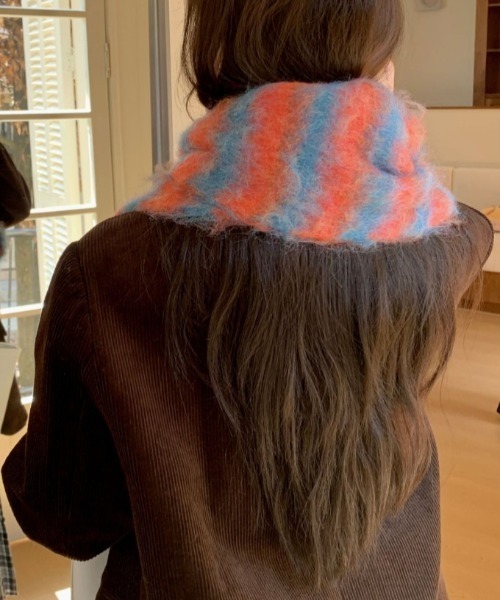 Vipoa（ヴィポア）の「カラーストライプマフラー（マフラー・レディース・ピンク/グリーン/オレンジ/イエロー/ブルー/レッド・FREE）」の22枚目の写真