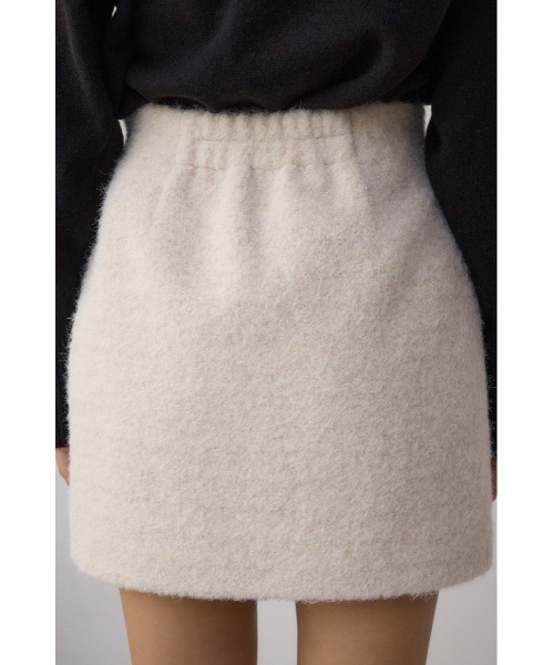 AZUL by moussy(アズールバイマウジー)の「ラメブークレミニタイトスコート(スカート・レディース・アイボリー/ブラック・SMALL/MEDIUM)」の12枚目の写真