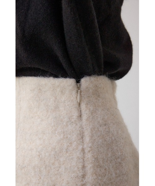 AZUL by moussy(アズールバイマウジー)の「ラメブークレミニタイトスコート(スカート・レディース・アイボリー/ブラック・SMALL/MEDIUM)」の14枚目の写真